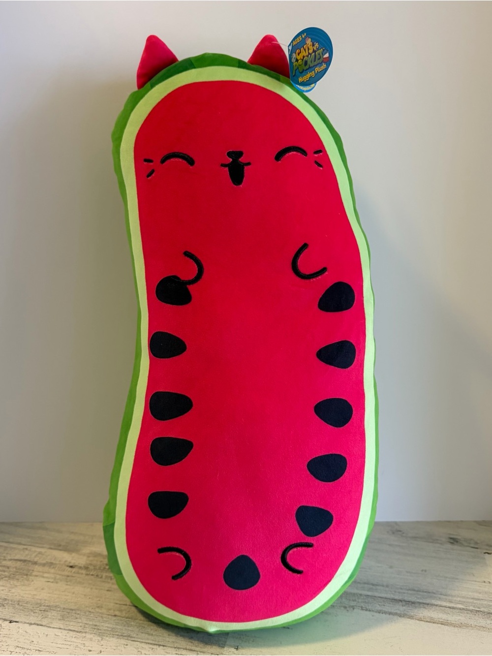 Cats vs Pickles Huggers Water-meow-lon Watermelon Jumbo Plush NEW